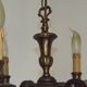 French Mid Century Brass & Copper 6 Light Traditional Style Chandelier 5571