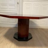 Red lacquered dining table and gold dust, 1970s