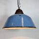 Industrial Blue Enamel and Cast Iron Pendant Lamp, 1960s