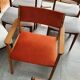Armchair in solid oak velvet terracota