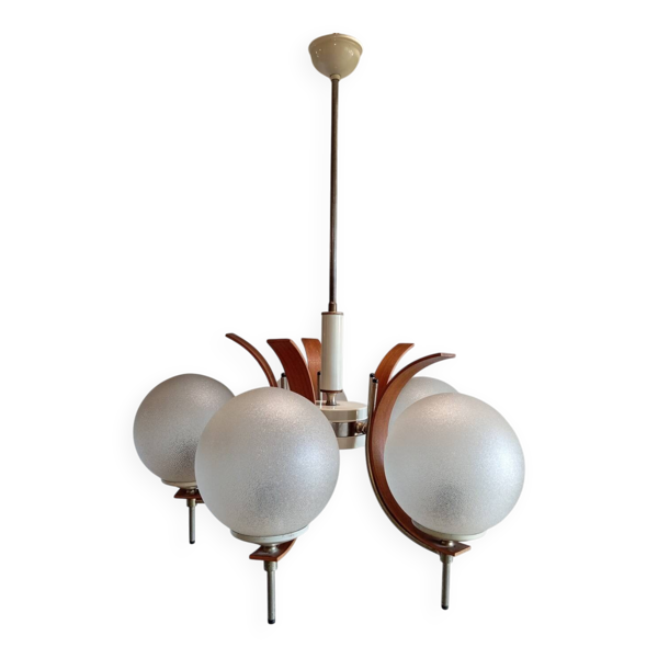 Suspension scandinave teck verre et métal — Beyit