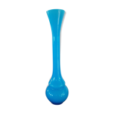 Vase verre bleu