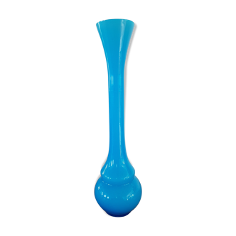 Vase verre bleu