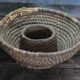 Old wicker basket, straw and bramble, woven basket, countryside.