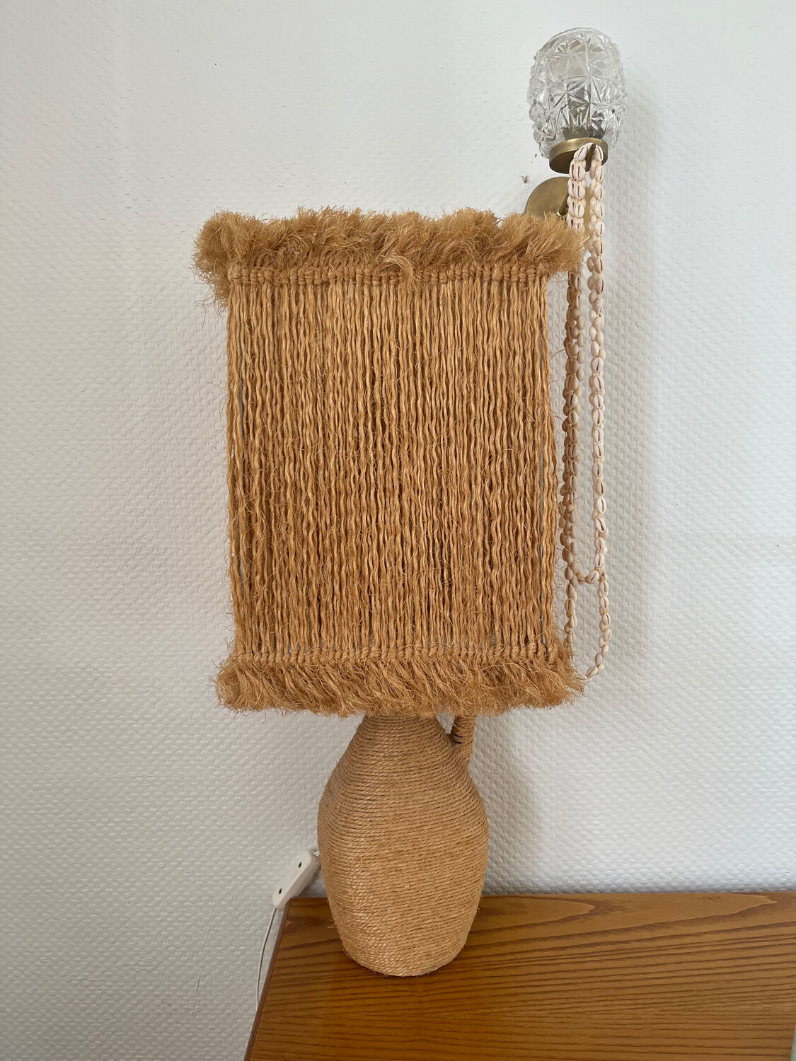 Lampe en corde vintage