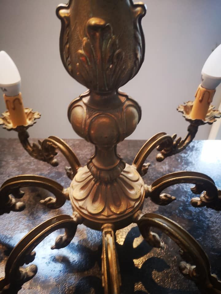 Old chandelier 8 fires / 8 branches gilded bronze Louis XVI TBE