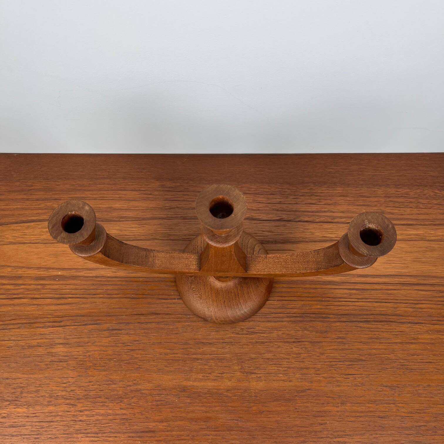 3-arm teak candle holder, 1960/70