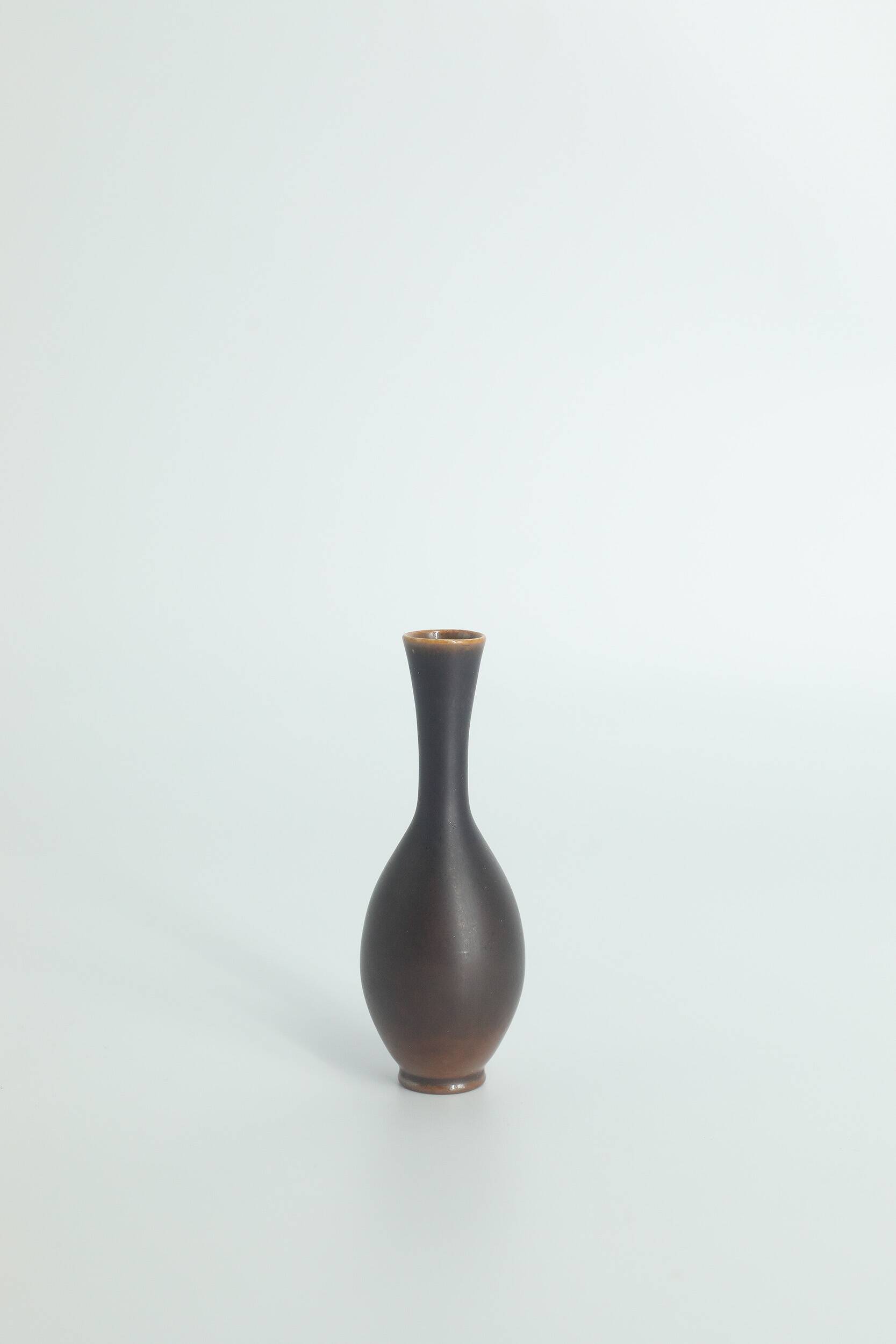 Small Mid-Century Scandinavian Modern Collection Vases in Wenge Stoneware by John Andersson, Set of 2