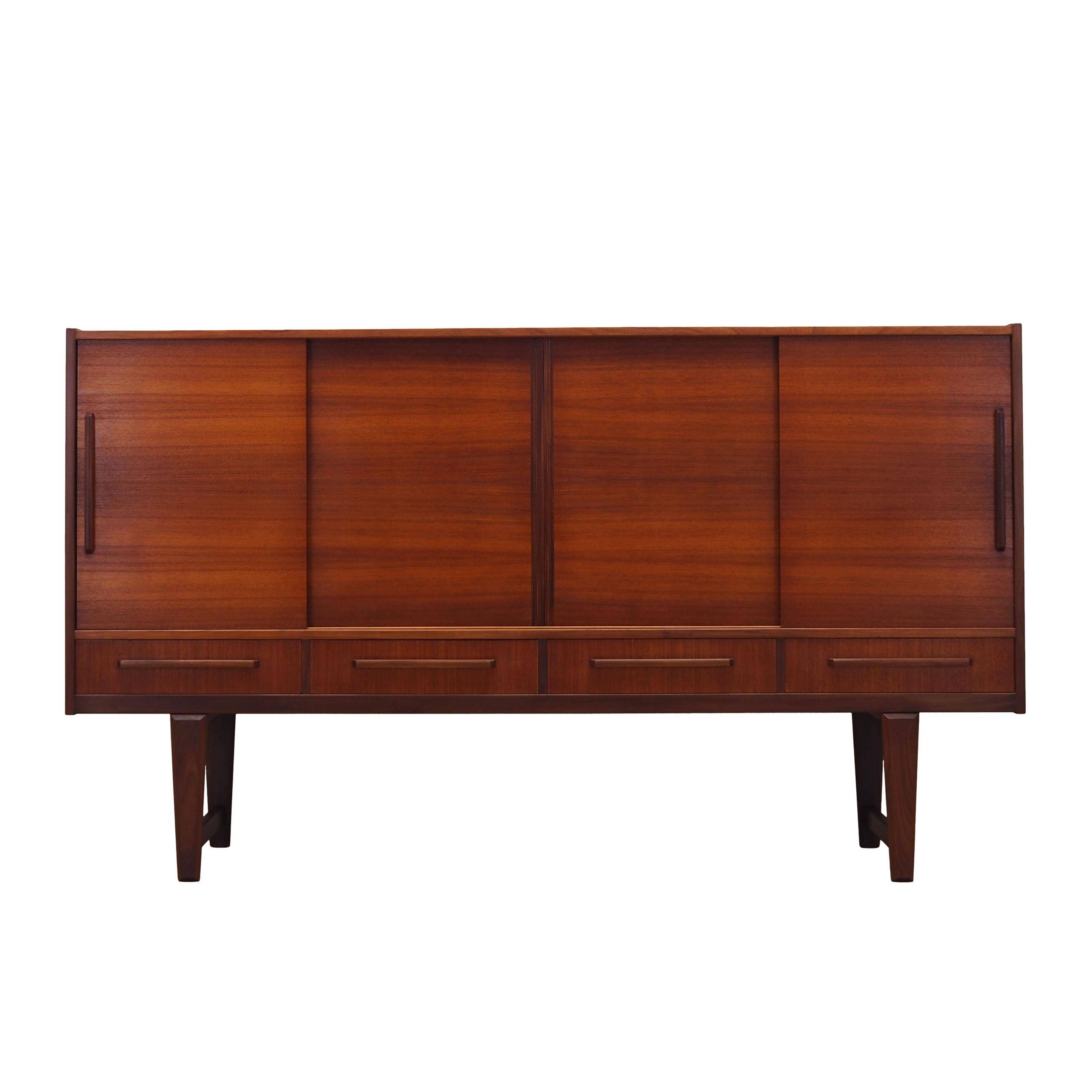 Buffet haut en teck, design danois, années 1960, fabricant : PMJ Viby J