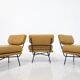 Mid-Century Modern 'Elettra' Set of 3 Armchairs by Stdio BBPR for Arflex, Leather and Iron, 1950s
