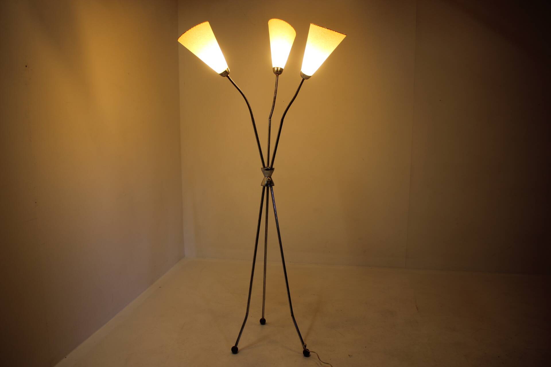 1960s Chrome Plated Floor Lamp, Czechoslovakia