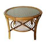 Table basse 2 niveaux en rotin