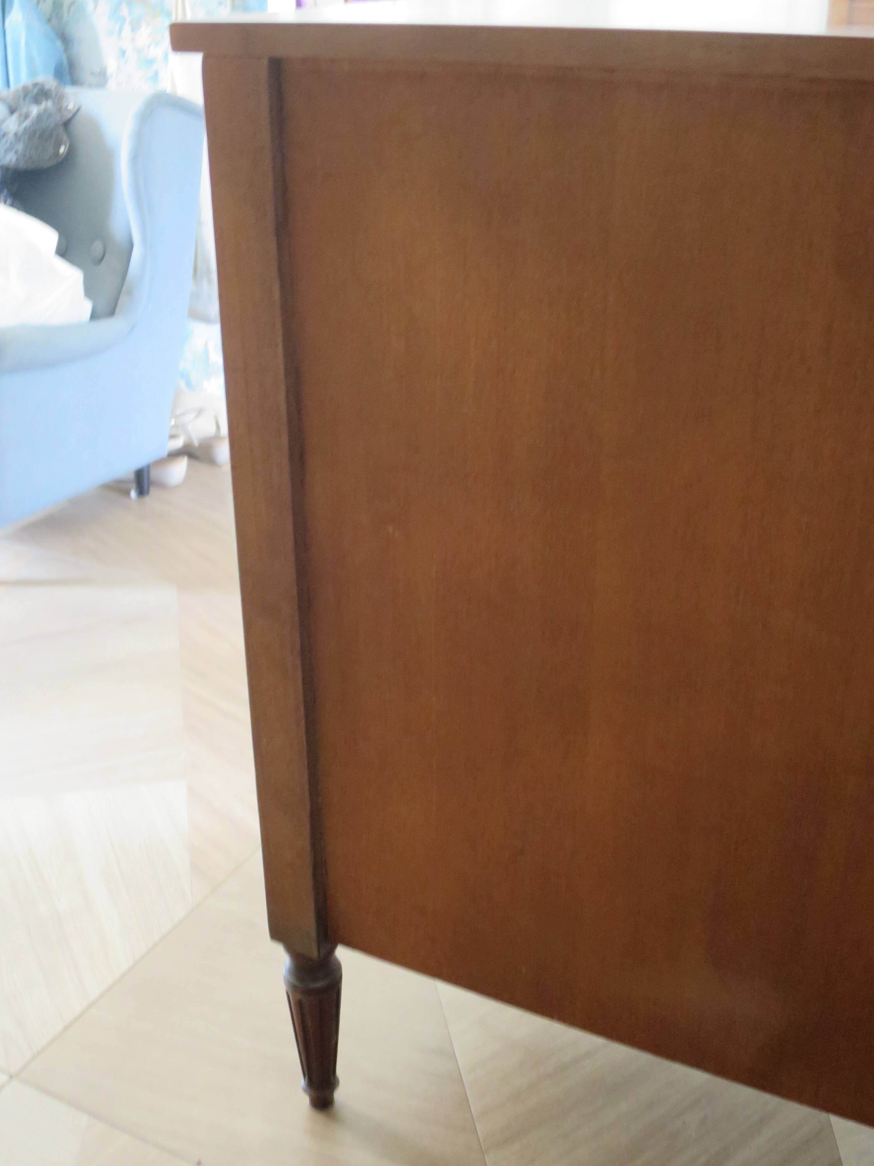 Louis XVI-style sideboard - 1 drawer - fluted legs - mahogany - solid wood