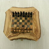 Olive wood chess board handmade chess games Tunisia natural rough edge