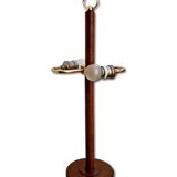 2x Scandinavian Table Lamps Teak & Brass, 1960s