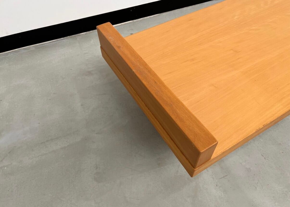 Modernist 1980s oak veneer coffee table