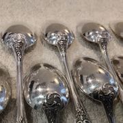 12 silver-plated metal coffee spoons by Boulenger LXV demi riche.