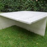 Travertine coffee table. Up & Up (Italy). Vintage 70s