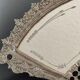 Miroir de table eventail en verre gravé vintage