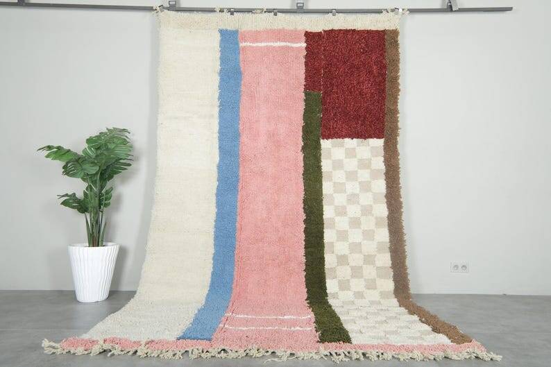Traditional handmade pure wool Berber rug 2/3 m