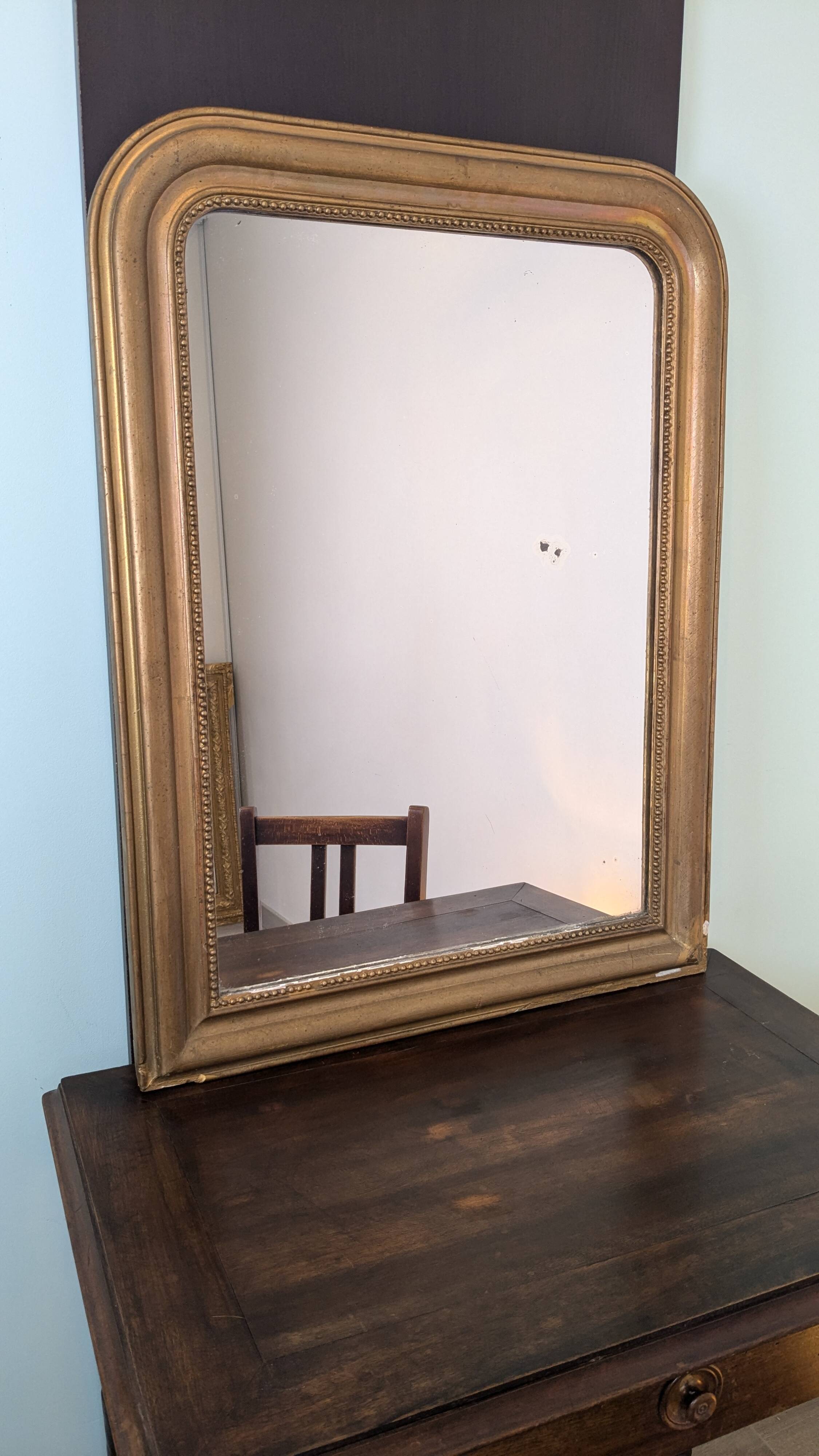Louis Philippe period gilded mirror 86 x 66 cm