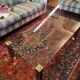 Vintage Hollywood coffee table - Glass, brass, and fluted legs.