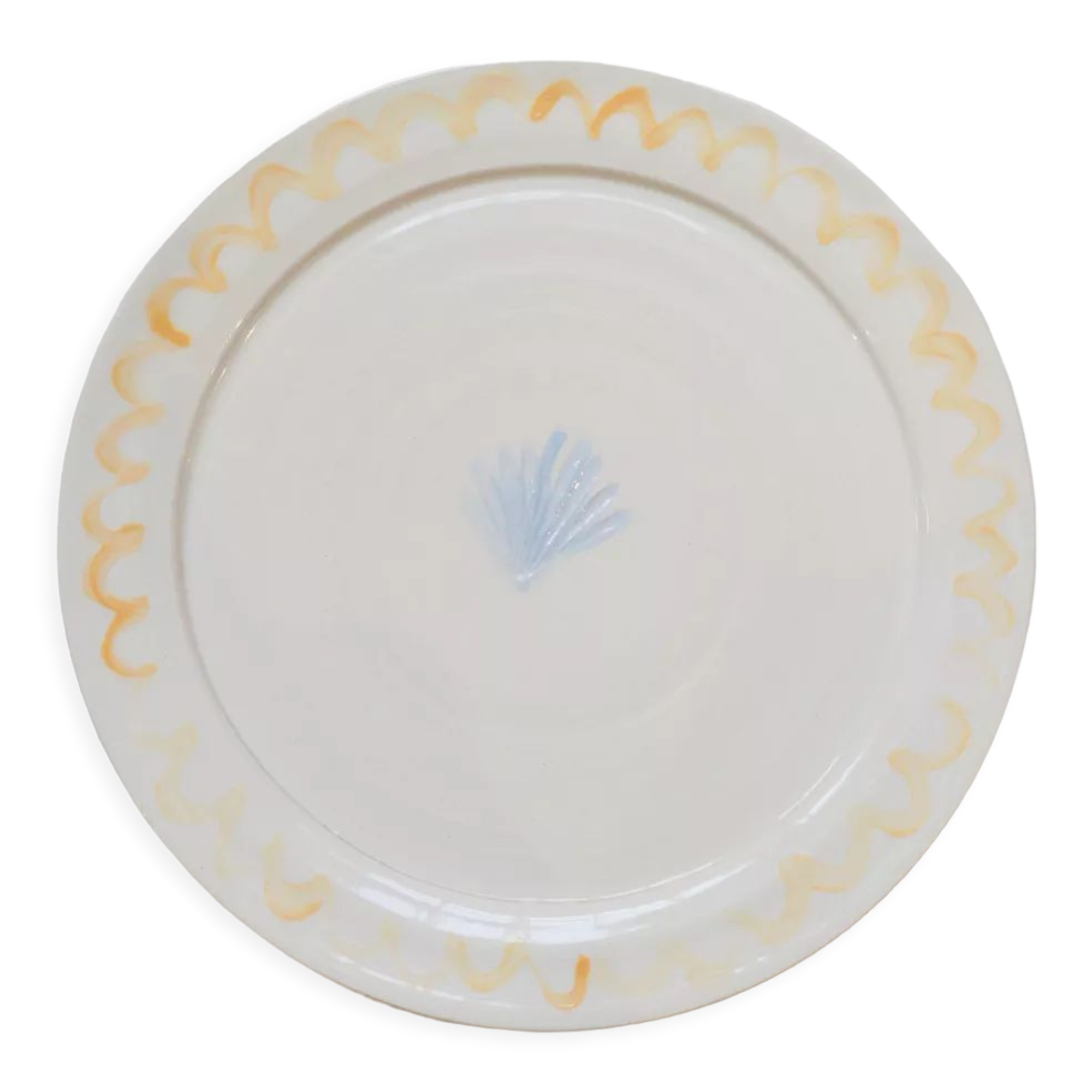 Yellow artisanal shellfish plate