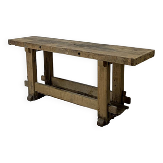 Old solid oak workbench