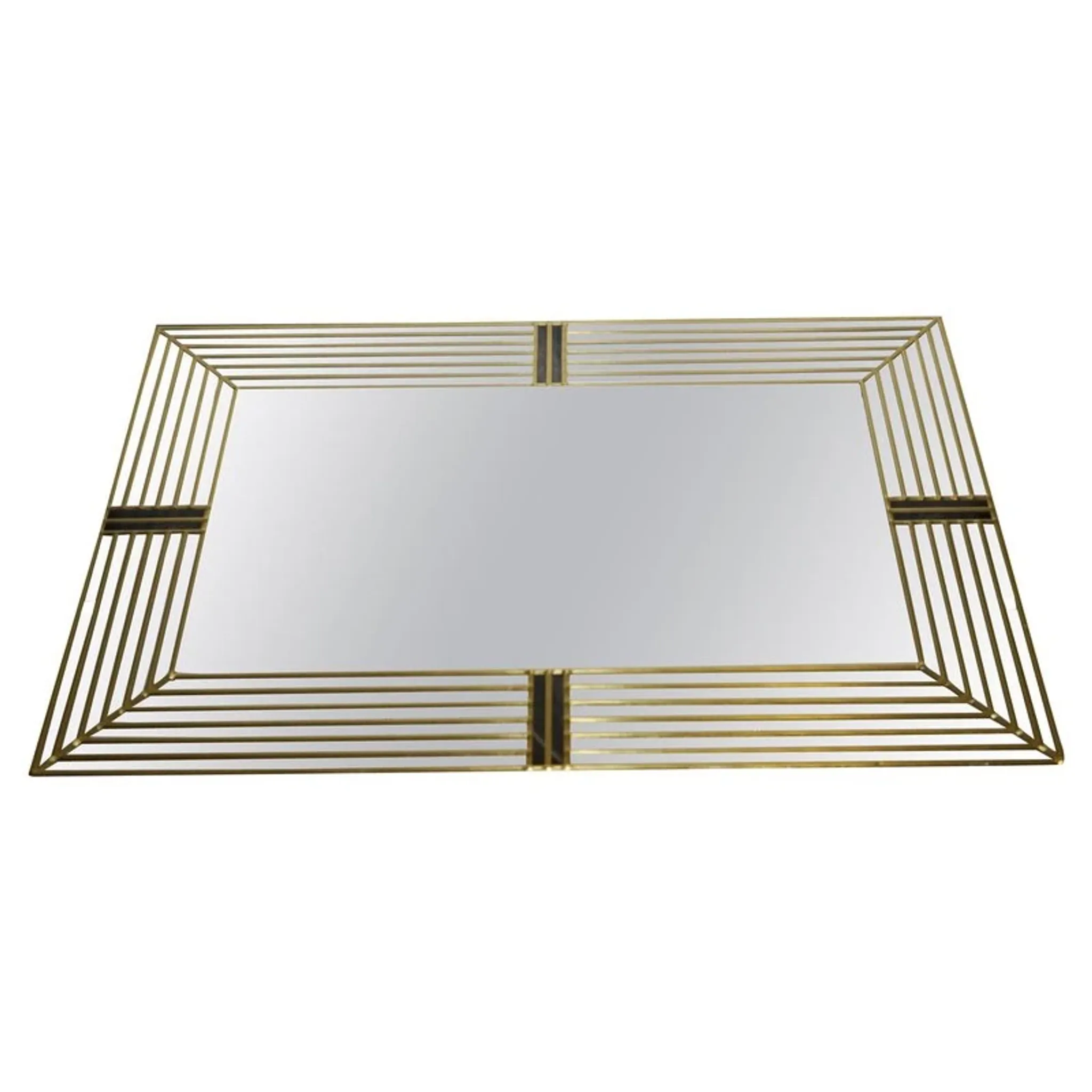 Handmade Gold Art Deco Style Wall Mirror by Lawson Glassworks
