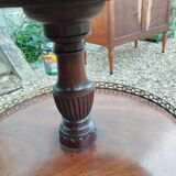 Table de chevet, table d'appoint ancienne style Louis XVI en bois et plateau en marbre