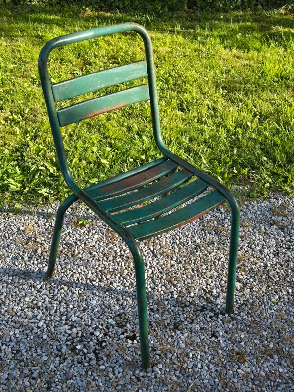 Chaise Tolix verte 1960