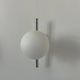 Pair of vintage chrome and opaline wall lights, France 1970.