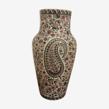 Gien Kashmir earthenware polychrome vase