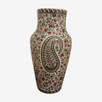 Vase polychrome en faïence de Gien cachemire