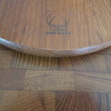 Large round platter turning - design Danish teak 70s