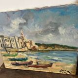 Lot of 3 oils on canvas Faraoni - Venice