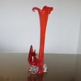 Soliflore murano "poisson" orange années 70
