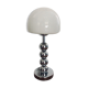 Lampe champignon vintage années 70 pied chromé  et globe opaline