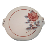 Plat à gâteaux décor fleurs modèle lucette Sarreguemines