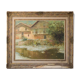 Joan Ramon Palau Junca - Impressionist Painting with River and Chalets