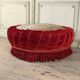 Large velvet pouf with trimmings, around 1880