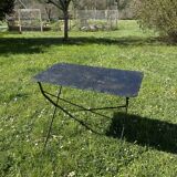 Antique black metal folding table – good quality
