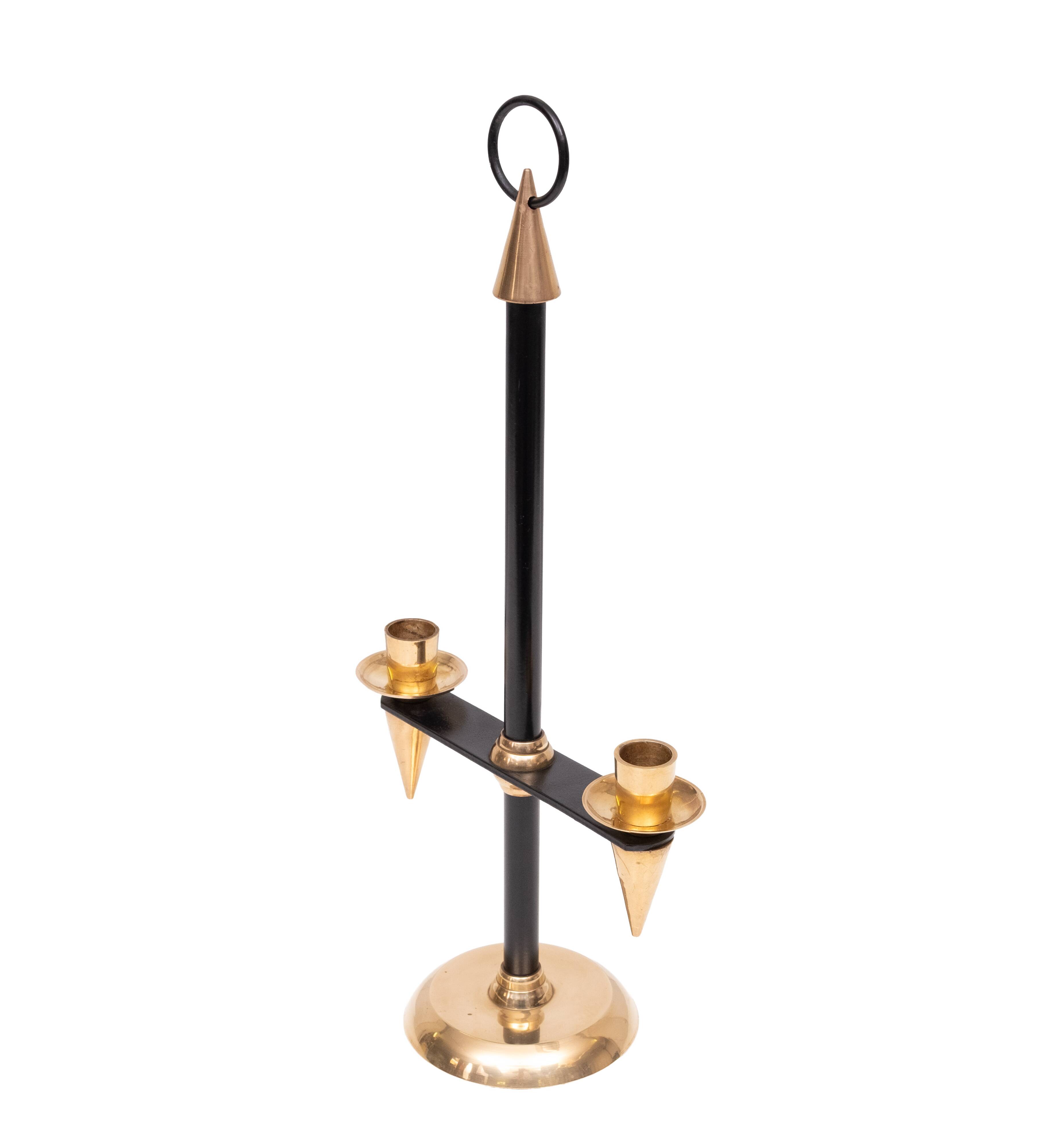 1940s Italian Brass candle stick holder