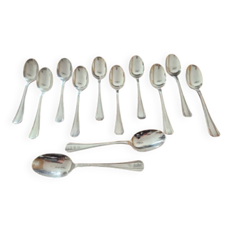 Christofle - Set of 12 Boréal table spoons in silver-plated metal