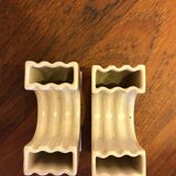 Pair of enamelled ceramic vases