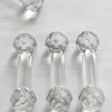 11 vintage faceted crystal knife holders
