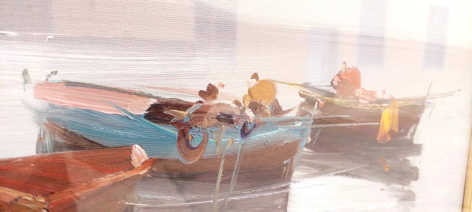 Oil painting on canvas Marine 50x70 Years 60/70 Renato Vitali