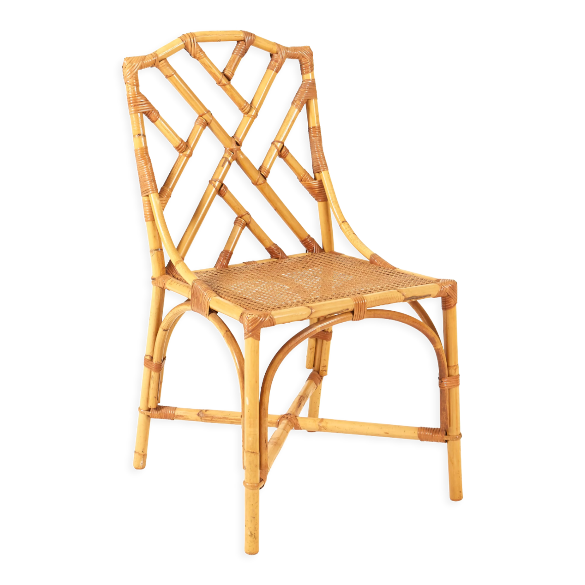 4 rattan chairs Vivai del sud, Italy 1970s