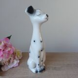 Large romantic ceramic Dalmatian dog figurine from the 1970s,