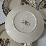 Set of 4 Sarreguemines plates, Royat model, 19th century, early 20th century